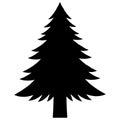 Pine tree black silhouette icon vector Royalty Free Stock Photo