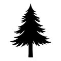 Pine tree black silhouette icon vector Royalty Free Stock Photo