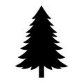 Pine tree black silhouette icon vector Royalty Free Stock Photo