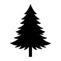 Pine tree black silhouette icon vector Royalty Free Stock Photo