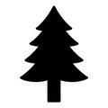 Pine tree black silhouette icon vector Royalty Free Stock Photo