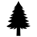 Pine tree black silhouette icon vector Royalty Free Stock Photo