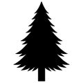 Pine tree black silhouette icon vector Royalty Free Stock Photo