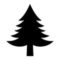 Pine tree black silhouette icon vector Royalty Free Stock Photo
