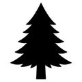 Pine tree black silhouette icon vector Royalty Free Stock Photo