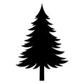 Pine tree black silhouette icon vector Royalty Free Stock Photo