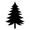 Pine tree black silhouette icon vector Royalty Free Stock Photo