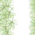 Pine-tree. Floral background, invitation or greeting card. Water