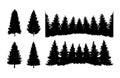 Pine tree forest Clip art silhouette Royalty Free Stock Photo