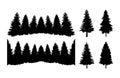 Pine tree forest Clip art silhouettes Royalty Free Stock Photo