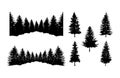 Pine Tree Forest Silhouette Clipart Royalty Free Stock Photo