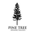 Pine Tree green silhouette forest logo Royalty Free Stock Photo