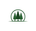 Pine tree hotel resort woods park vector logo design