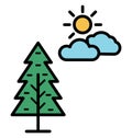 Pine Tree Isolated Vector Icon that can be easily modified or edit Royalty Free Stock Photo