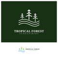 Pine Tree logo design vector template, Tropical forest logo concepts illustration Royalty Free Stock Photo