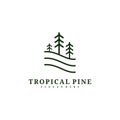 Pine Tree logo design vector template, Tropical forest logo concepts illustration Royalty Free Stock Photo