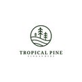 Pine Tree logo design vector template, Tropical forest logo concepts illustration Royalty Free Stock Photo