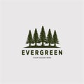 Pine tree logo evergreen spruce fir vector emblem illustration design