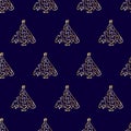 Pine Tree Pattern Gold-11