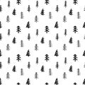 Pine tree seamless pattern. New Year and Christmas background, vector Illustration Royalty Free Stock Photo