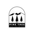 Pine Tree Sunset Logo Vector Illustration Design, Vintage Retro Logo Trees, Adventure Logo , Simple Life Logo