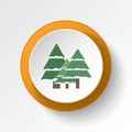 Pine tree winter color icon. Elements of winter wonderland multi colored icons. Premium quality graphic design icon