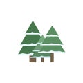 Pine tree winter color icon. Elements of winter wonderland multi colored icons. Premium quality graphic design icon on white