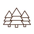 Pine trees forest botanic nature linear icon style