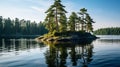 Pine Trees On Island: Nikon D850, Dappled, Iso 200, 32k Uhd