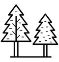 Pine Trees Isolated Vector Icon that can be easily modified or edit Royalty Free Stock Photo