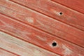 Pine wood panelling painted red Royalty Free Stock Photo
