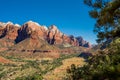 View of the Zion Canyon from the Watchman trail Royalty Free Stock Photo