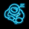 pineal gland endocrinology neon glow icon illustration