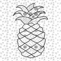 Pineapple adult coloring page.