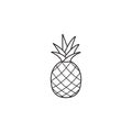 Pineapple and ananas line icon, healthy fruit