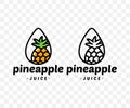 Pineapple, ananas, pineapple juice, pineapple in a drop, graphic design