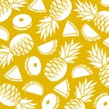 Pineapple background, pattern set. Collection icon pineapple. Vector Royalty Free Stock Photo