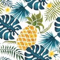 Pineapple background. Watercolor Seamless pattern.