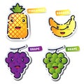 Funny fruit stickers Royalty Free Stock Photo