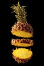 Pineapple on a black background