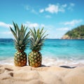 Pineapple bliss meets the calming allure of a pristine beach