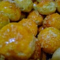 Pineapple cookies taking close-up