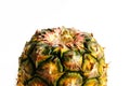 pineapple cut closeup photo isolate on white background Royalty Free Stock Photo