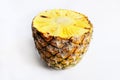 pineapple cut closeup photo isolate on white background Royalty Free Stock Photo