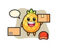 Mascot Illustration of pineapple as a courier