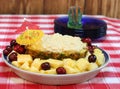 Pineapple dip in half a pinapple Royalty Free Stock Photo