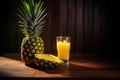Pineapple drink. Generate Ai Royalty Free Stock Photo