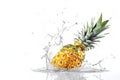 Pineapple in drops float in the water