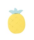 Pineapple figurine made of foam sponges isolated on a white background