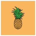 Pineapple filled outline icon, line vector sign Royalty Free Stock Photo